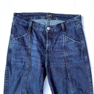 Women’s 7 For All Mankind “Kimmie” Straight Leg Front Vent Dark Wash Jeans 29W